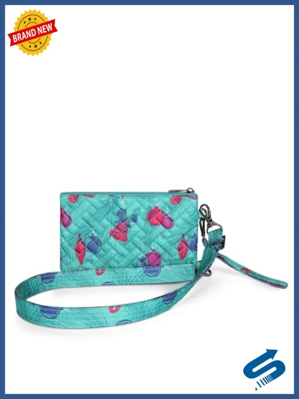 Quilted Polyester Convertible Crossbody Bag with RFID Protection and Phone